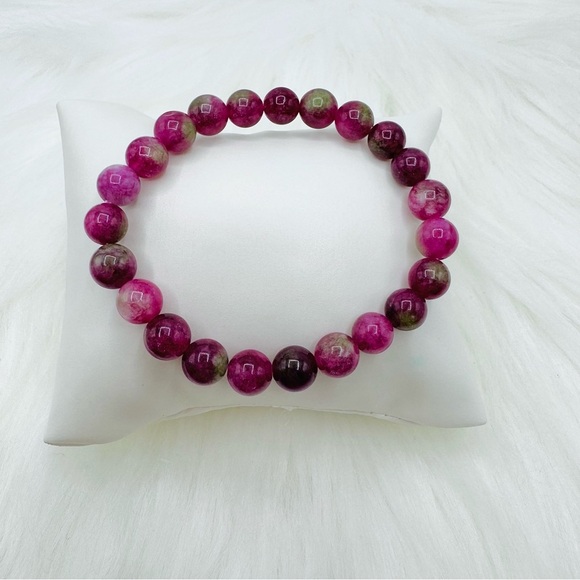 Raspberry melon Beaded Bracelet - Picture 1 of 5